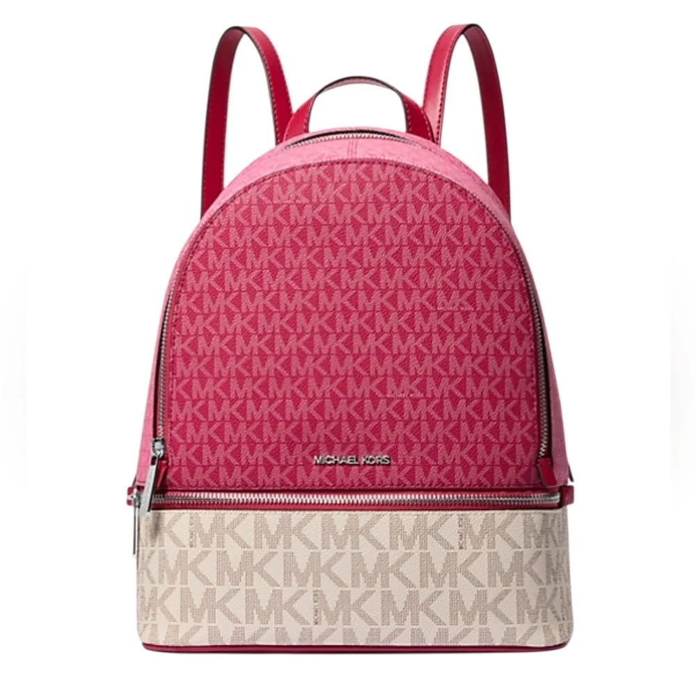 Michael Kors Rhea Medium Color-Block Signature Logo Backpack